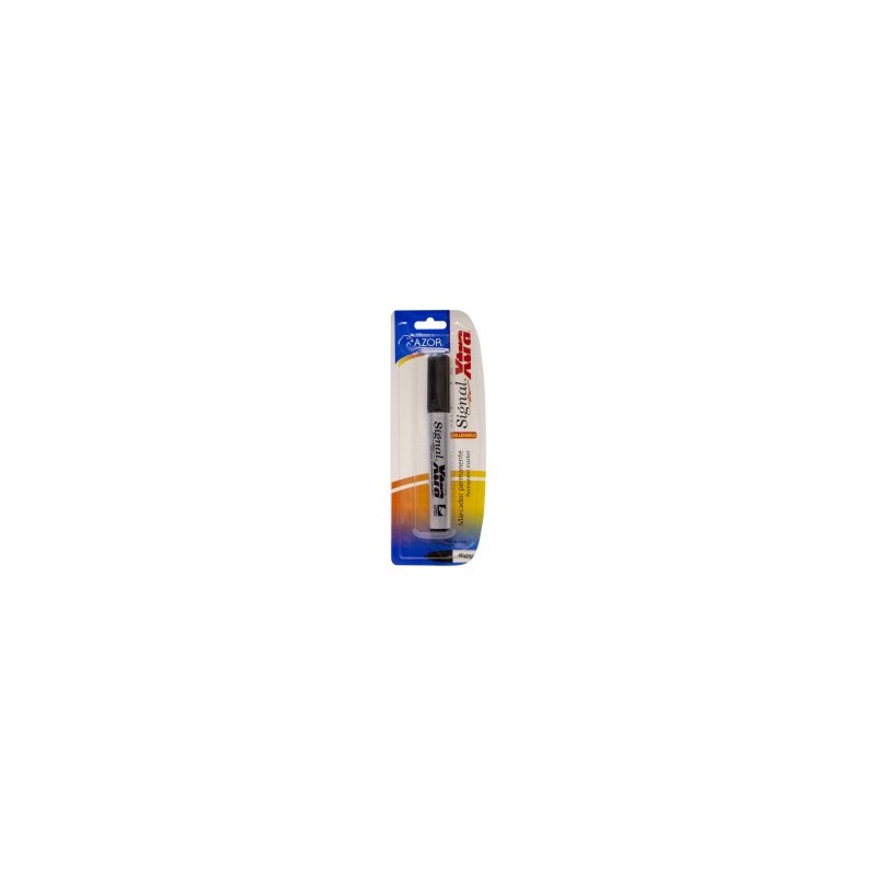 Marcador Permanente Azor Signal Xtra Bl/1 Negro, Punta Cincel