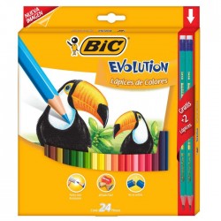 Lápices de Colores Bic Evolution Hexagonales C/24