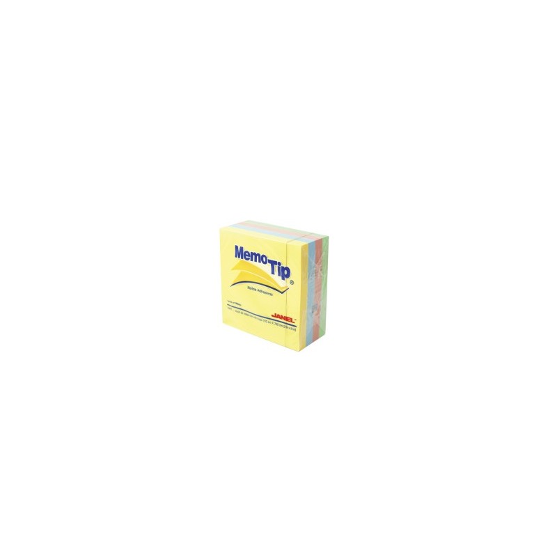 Cubo MemoTip Janel Pastel Surtido 7.6 x 7.6 cm C/400 h.