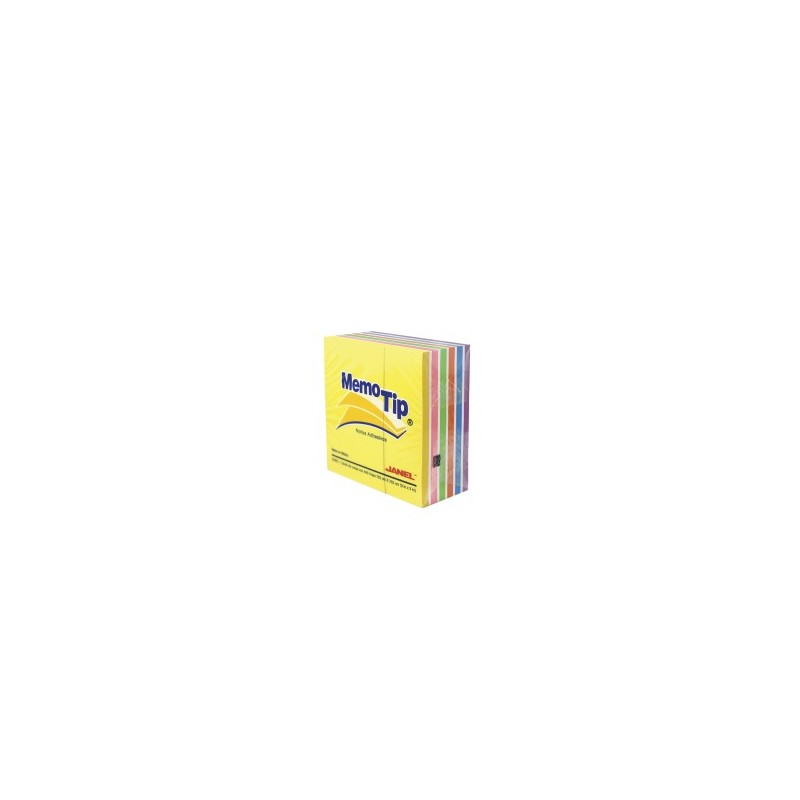 Cubo MemoTip Janel Neón Surtido 7.6 x 7.6 cm C/400 h.