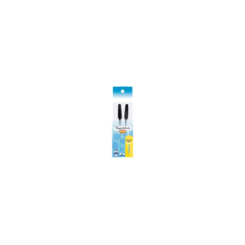 Bolígrafo Punto Mediano 1.0 mm Paper Mate Kilométrico 100 Bl/2 Negro