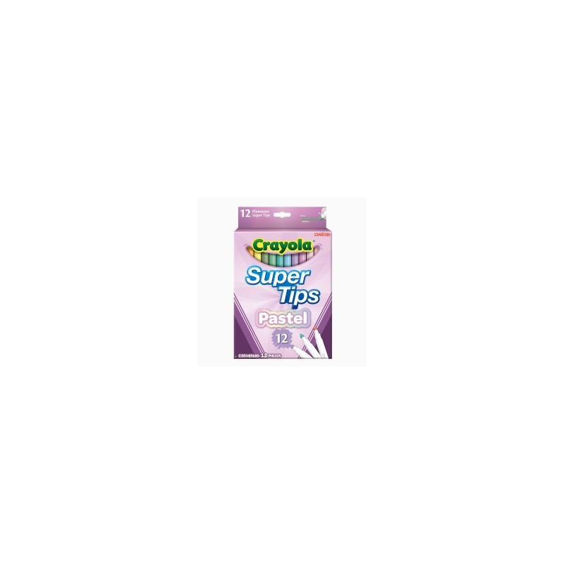 Plumones Crayola Super Tips Pastel C/12 Lavables