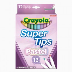 Plumones Crayola Super Tips Pastel C/12 Lavables