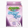 Plumones Crayola Super Tips Pastel C/12 Lavables