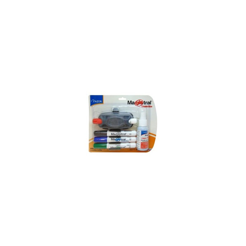 Marcador para Pintarrón Magistral Didáctico Bl/4 + Borrador y Líquido Limpiador
