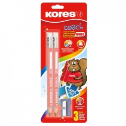 Lápiz de Grafito Entrenador Kores Coach Jumbo Triangular Bl/2