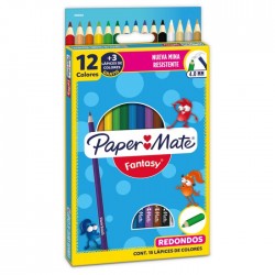 Lápices de Colores Paper Mate Fantasy Redondos C/12+3