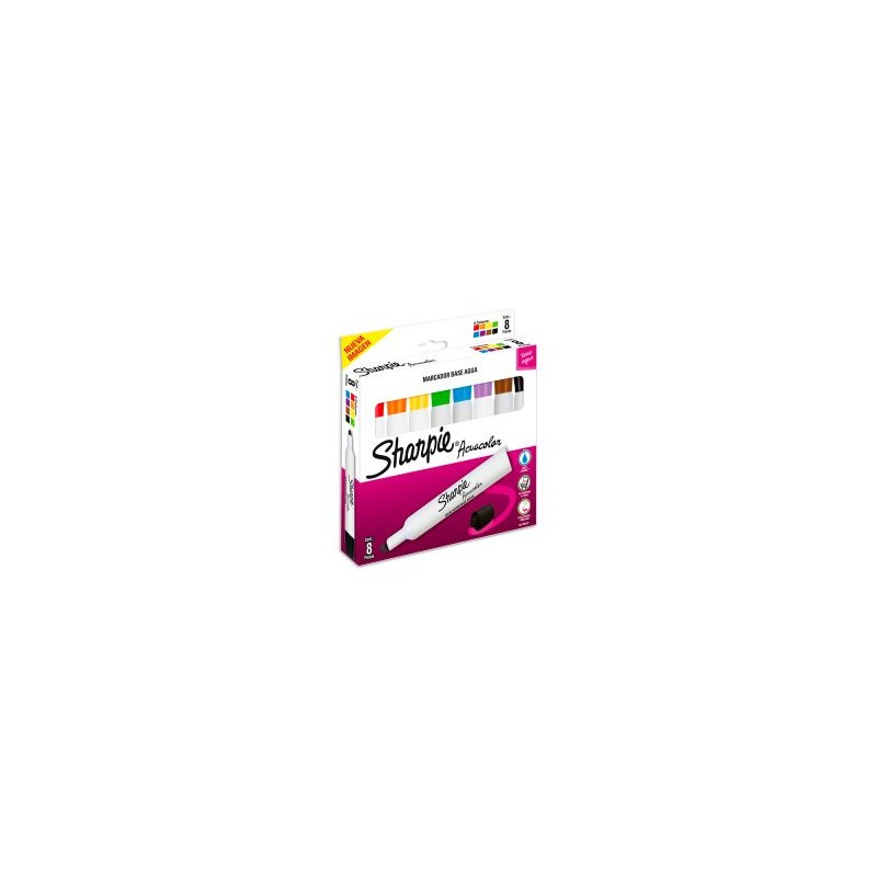Marcador Acuacolor Sharpie Bl/8 Punta Cincel