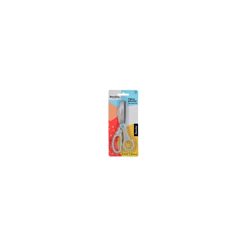 Tijera Escolar Barrilito B-60 Punta Roma 5" Mango Plástico