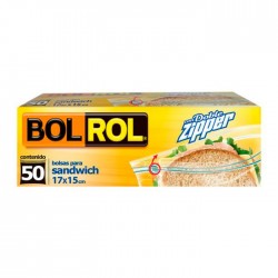 Bolsa Sandwich Bol-Rol Doble Zipper C/50 17 X 15 Cm 7502211160175