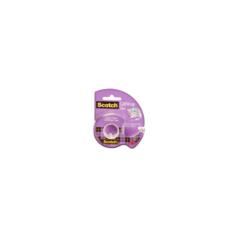 Cinta Adhesiva con Despachador Scotch Gift Wrap, Rollo 19 x 16.5 m.