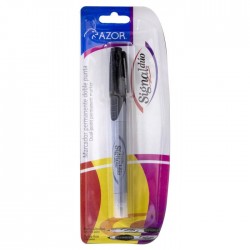 Marcador Permanente Azor Signal Duo Bl/1 Negro, Punta Bala y Ultra Fino