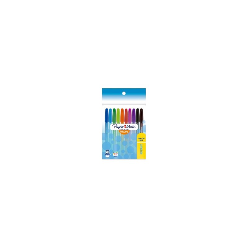 Bolígrafo Punto Mediano 1.0 mm Paper Mate Kilometrico 100 Bl/10