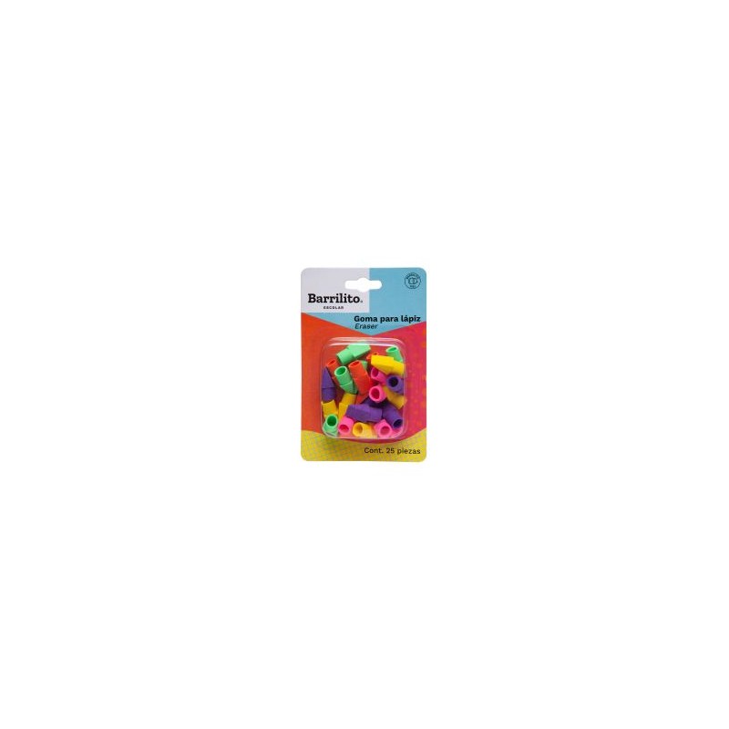 Borrador Capuchón Barrilito GO25 Bl/25 Colores Surtidos