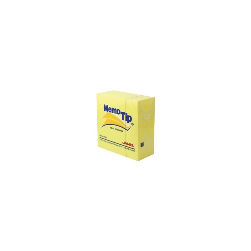 Cubo MemoTip Janel Amarillo 7.6 x 7.6 cm C/400 h.