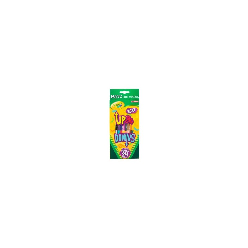 Lápices de Colores Crayola Up&Down Redondos Doble Punta C/12x24