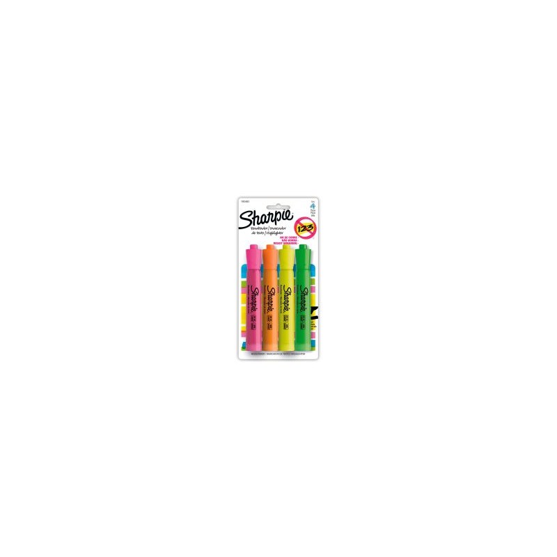 Marcatextos Sharpie Bl/4 Surtidos, Punta Cincel