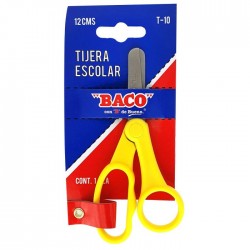 Tijera Escolar Baco T-10 Punta Roma 5\" (12 Cm) Mango Plastico"