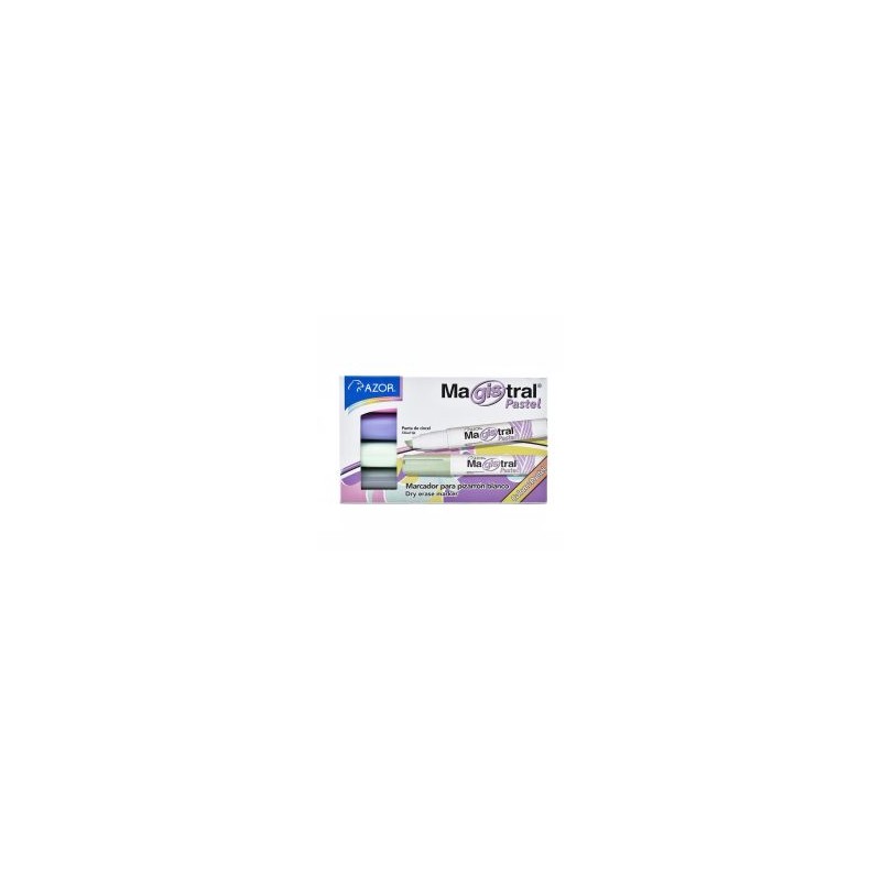 Marcador para Pintarrón Magistral Pastel Bl/4 Surtidos, Punta Cincel