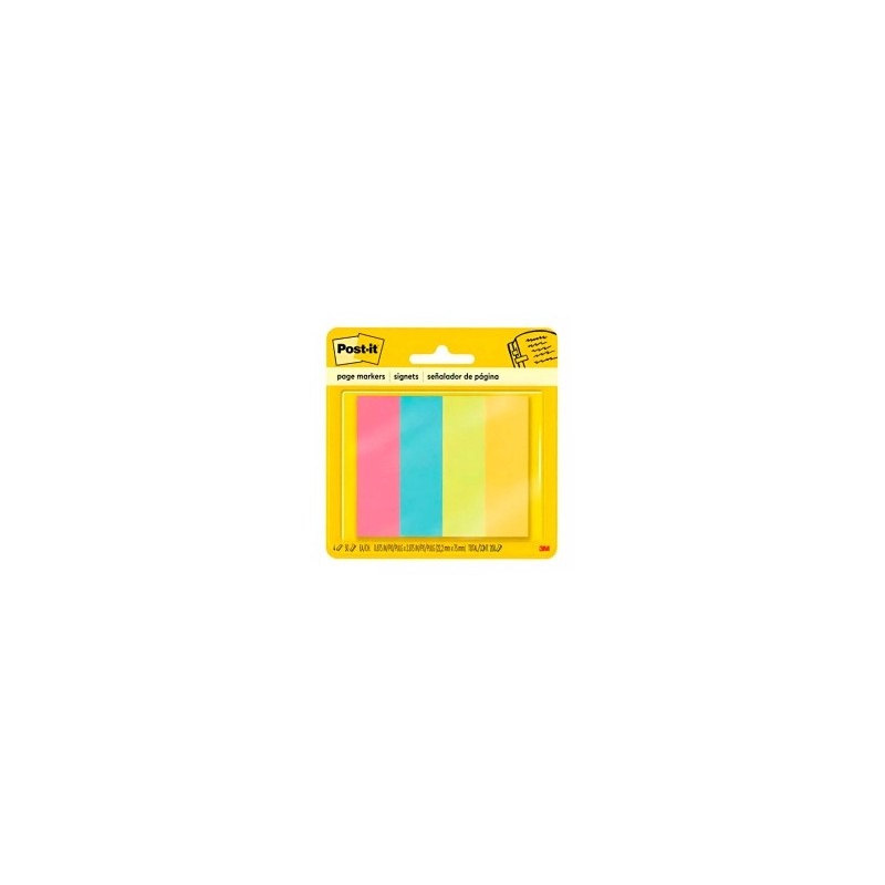 Banderitas Post-it Separador 2.2 x 7.3 cm C/4 Blocks 50 h.