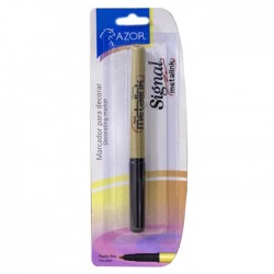 Marcador Permanente Azor Signal Metalink Bl/1 Dorado, Punto Fino