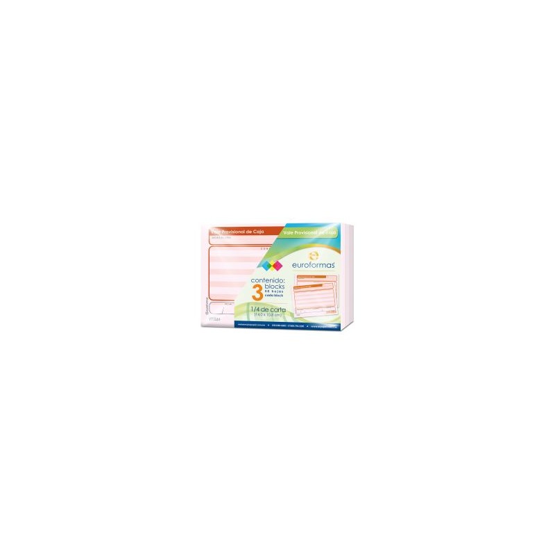 Vale Provisional de Caja Euroformas ER0100 1/4 Carta 50 h.