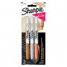 Marcador Permanente Metálico Sharpie Bl/3 Surtido, Punto Fino
