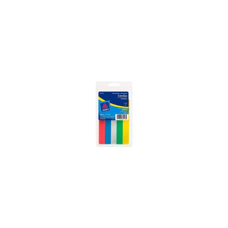 Etiqueta Estrella Avery 2113 1/2" Bl/440 Colores Surtidos