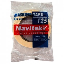 Cinta Adhesiva Masking Navitek 125, 18 mm x 50 m.