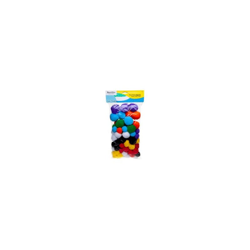 Pompon Gigante Barrilito Bb72 Surt.Cols. C/72 3,4 Y 5 Cm