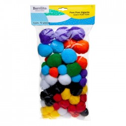 Pompon Gigante Barrilito Bb72 Surt.Cols. C/72 3,4 Y 5 Cm