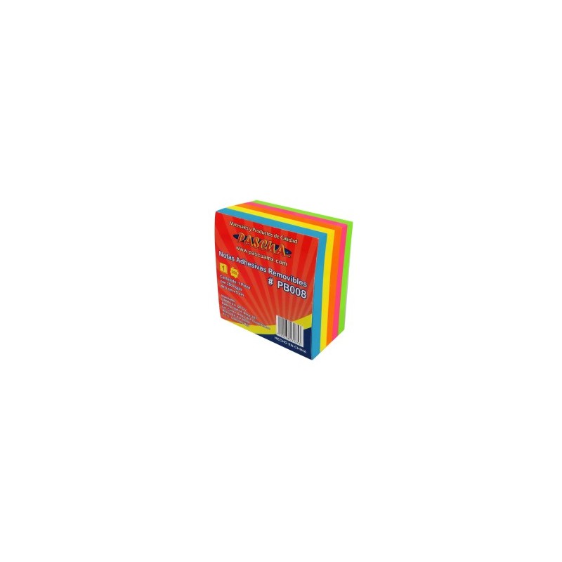 Cubo de Notas Adhesivas Pascua Neón 7.6 x 7.6 cm C/400 h.