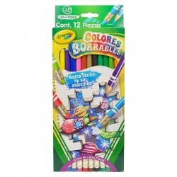 Lápices de Colores Borrables Crayola Redondos C/12