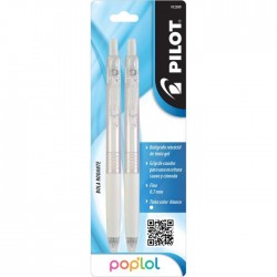Bolígrafo Retráctil Punto Fino 0.7 mm Pilot Poplol Gel Bl/2 Blanco