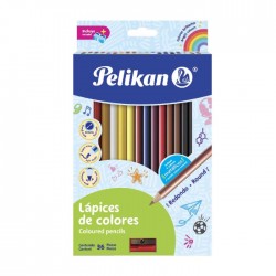 Lápices de Colores Pelikan Mina Gruesa 4 mm Redondos C/36