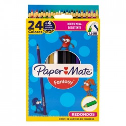 Lápices de Colores Paper Mate Fantasy Redondos C/24+4