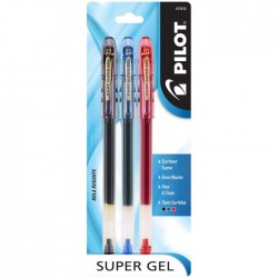 Bolígrafo Punto Fino 0.7 mm Pilot Super Gel Bl/3 Básicos