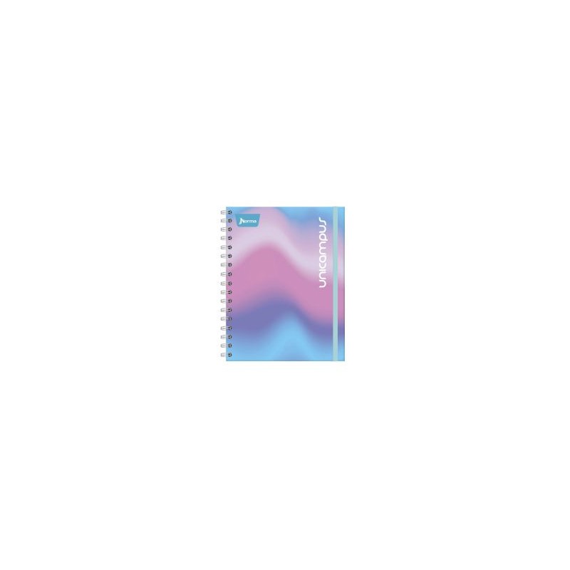 Cuaderno Pasta Dura Espiral Doble O Unicampus 582879 Raya, 160 h, 17.8 x 24 cm.