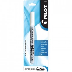 Marcador Permanente Pilot Super Color White Bl/1 Blanco, Punto Ultra Fino