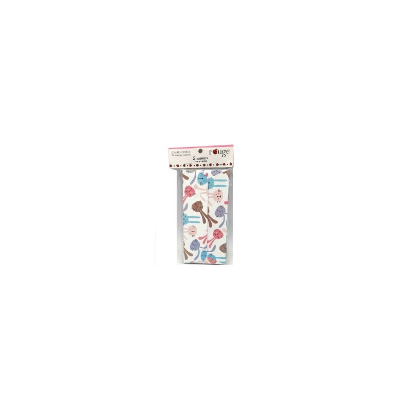 Sobre Cart. Rouge Cols.Pastel P/Billete C/5