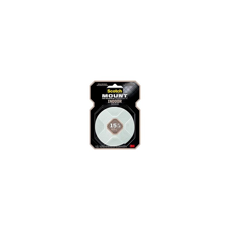 Cinta Adhesiva de Espuma Scotch Mount 214HDC 1" x 1.39 m.