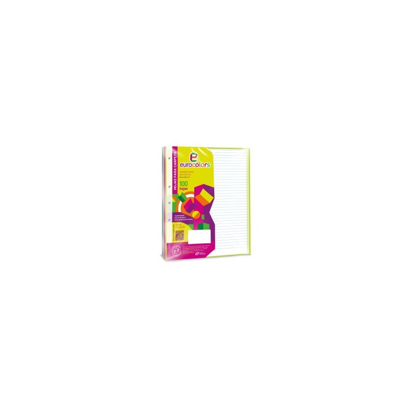 Hojas de Repuesto para Carpeta Eurocolors, Raya, Carta 100 h.