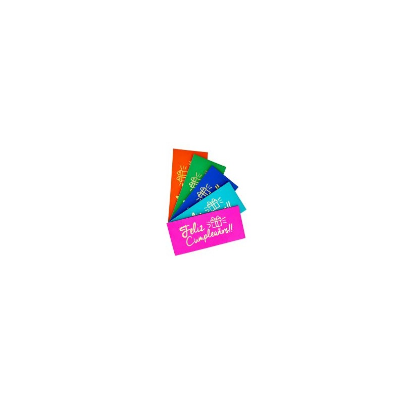 Sobre Cart. Rouge Feliz Cumplea¥Os P/Billete C/5