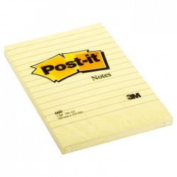 Block Post-it Amarillo Rayado 10.1 x 15.2 cm 100 h.