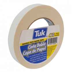 Cinta Adhesiva Doble Capa Tuk 403, 18 mm x 33 m. Papel