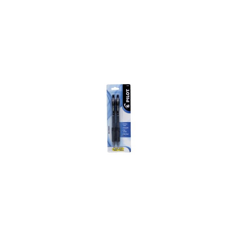 Bolígrafo Gel Retráctil Punto Fino 0.7 mm Pilot G2 Bl/2 Negro