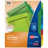 Índice Separador 8 Divisiones Avery 11901 Plástico, Colores, Carta