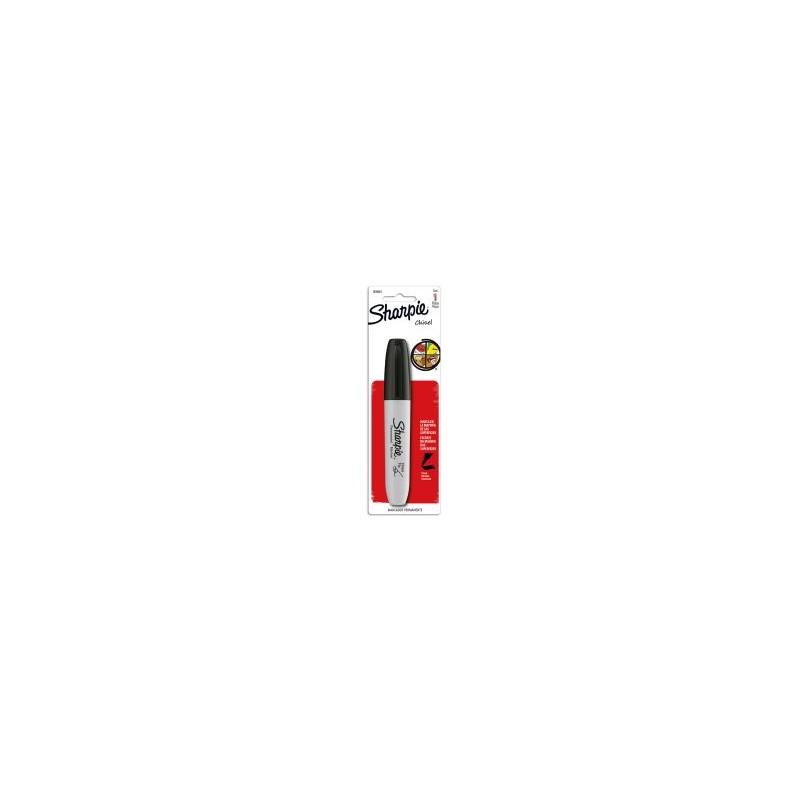 Marcador Permanente Sharpie Chisel Bl/1 Negro, Punta Cincel