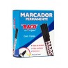 Marcador Permanente Baco C/12 Negro, Barril Metálico, Punta Cincel