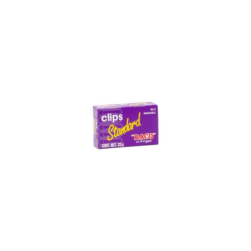 Clip Estándar #2 Baco Galvanizado 25 g.